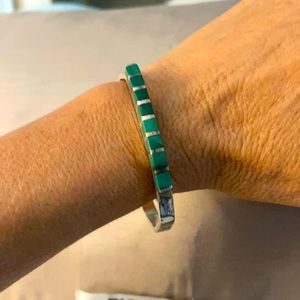 Silver 925 & green turquoise bangle